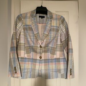 Talbot’s Linen/Cotton madras blazer